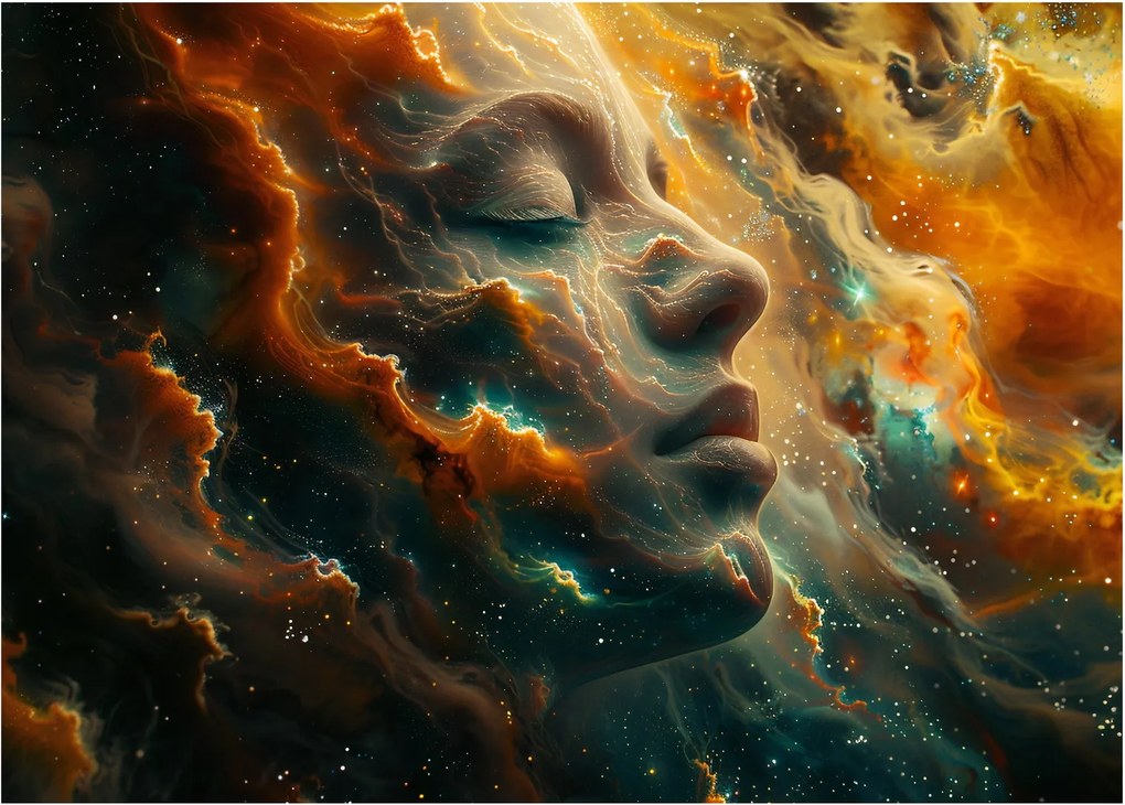 Üveg kép - Arc az űrben (70x50 cm)
