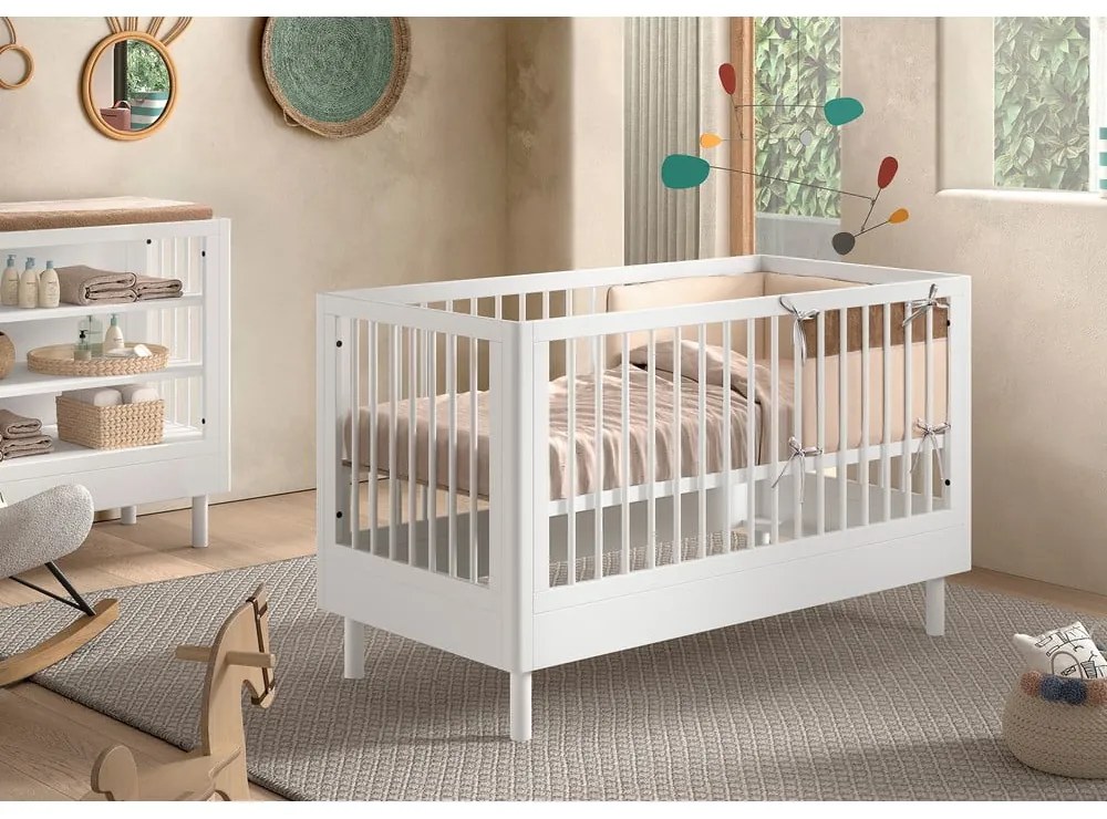 Fehér bükkfa babaágy 70x140 cm Forrest – Vipack