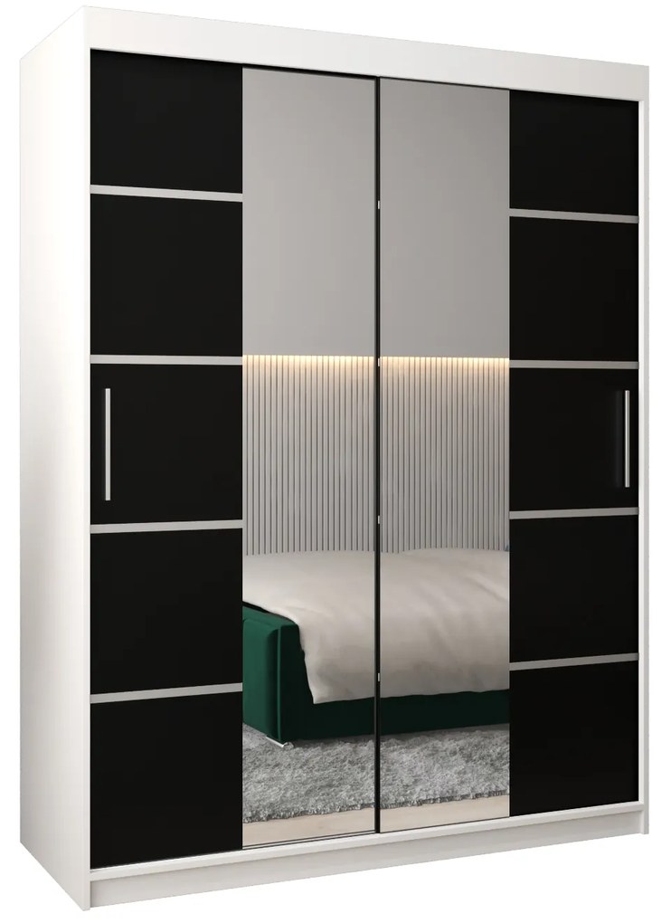 Ruhásszekrény 150 cm Verika 4 150 (fehér + fekete). 1064277