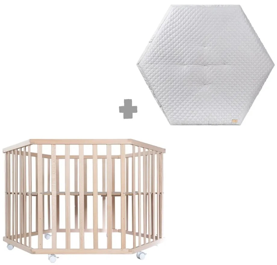 Natúr színű bükkfa járóka 119x104 cm – Roba