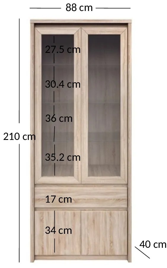 Vitrin Noella 2D2W1S (szonoma tölgy). 1053121