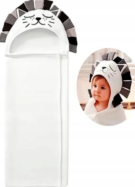 Fürdőkötény Cool Lion Baby 100% pamut kapucnis törölköző