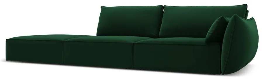 Sötétzöld bársony kanapé, jobb oldali 264 cm Vanda – Mazzini Sofas
