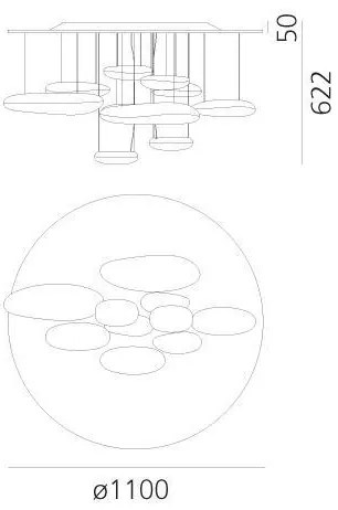 Artemide 1366110A -LED Dimmelhető felületre szerelhető csillár MERCURY LED/58W/230V 3000K