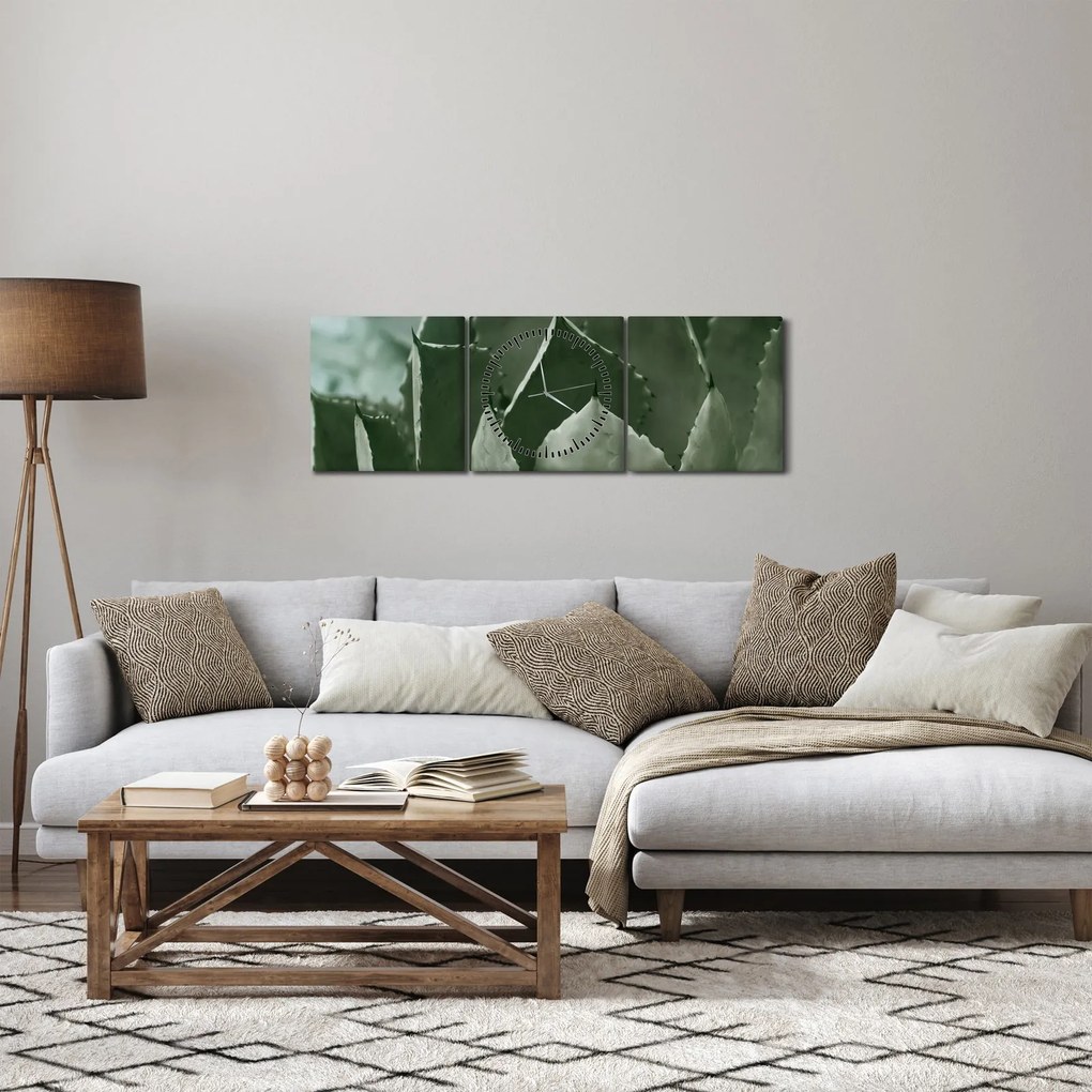 Kép - Zöld agávé (órával) (90x30 cm)