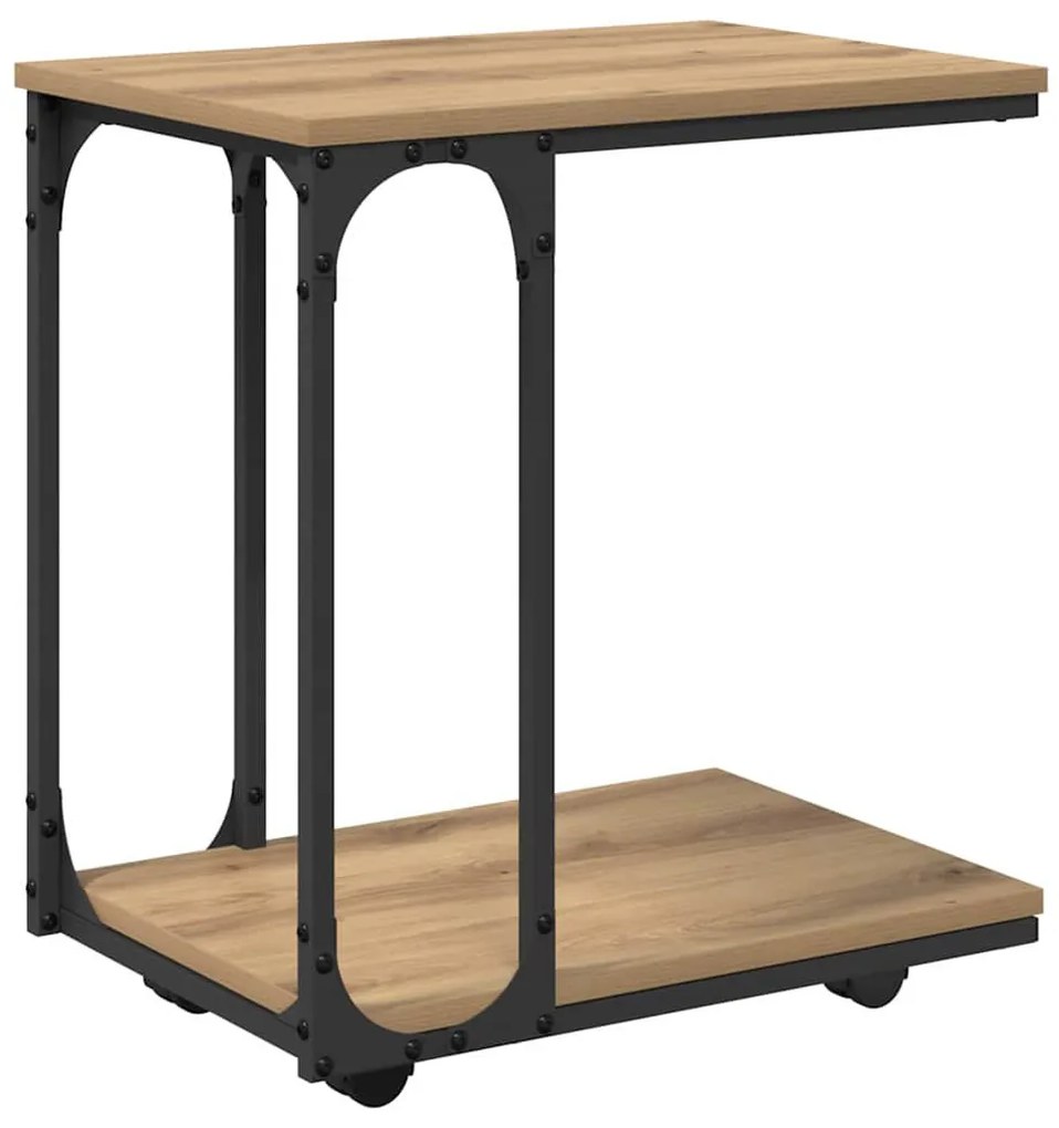 Oldal asztal polcokkal Artisan tölgy 50 x 35 x 55.5 cm Faanyag