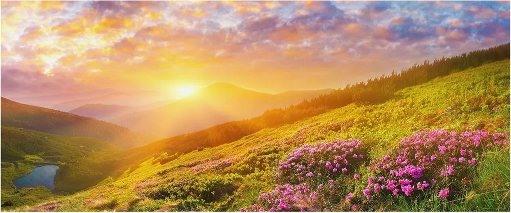 Divatos Flizelin Tapéta Ragasztóval Fali 3D Hegyi nyugat 250x104 Ragasztó