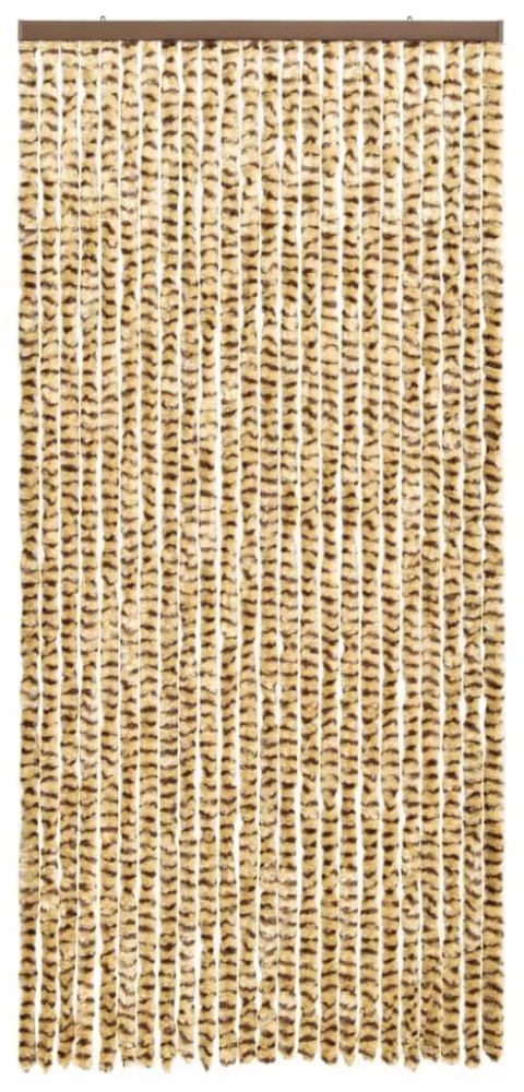 bézs és barna zsenília rovarfüggöny 100 x 220 cm