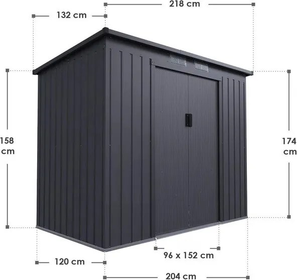 Juskys Kerti ház M 218x132x174 cm - antracit