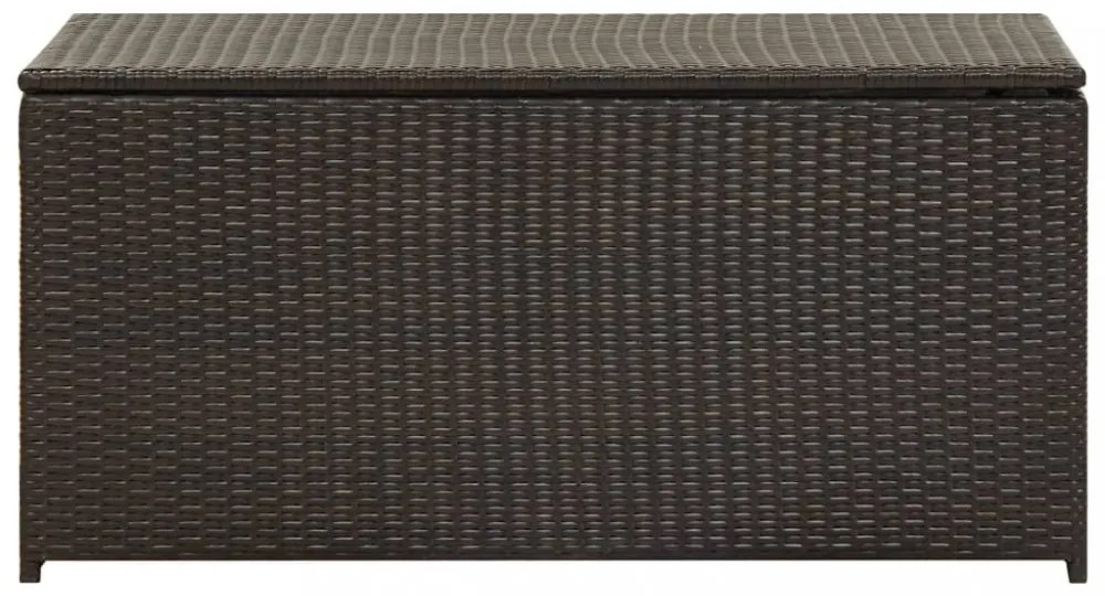 barna polyrattan kerti tárolóláda 100 x 50 x 50 cm