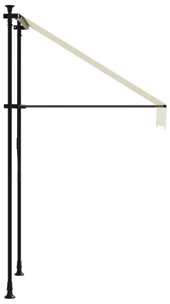 krémszínű szövet és acél feltekerhető napellenző 100 x 150 cm