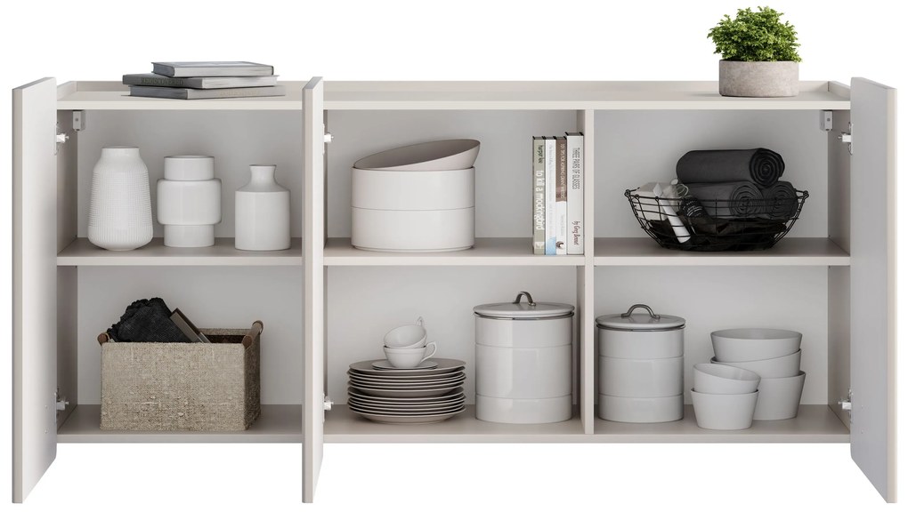 Malmi fali komód 150 cm háromajtós - kasmír / arany