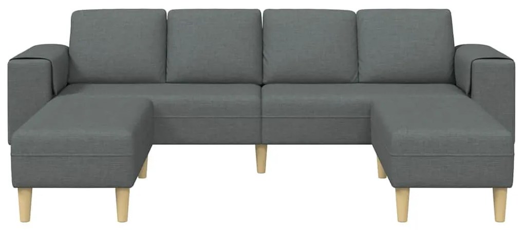 Kanapé Szett 3 pcs Sötétszürke szövet