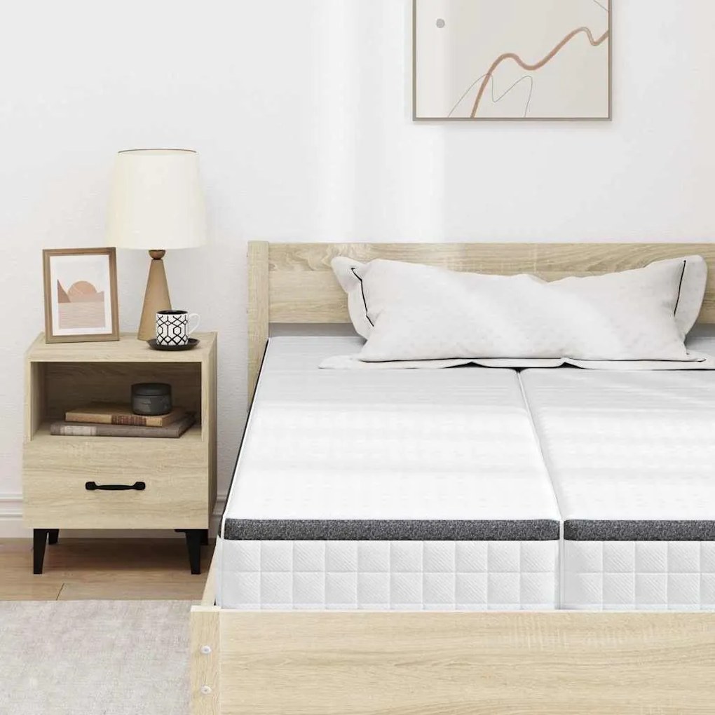 Matrac 2 pcs Fehér és Szürke 60 x 200 cm Bonell Rugó