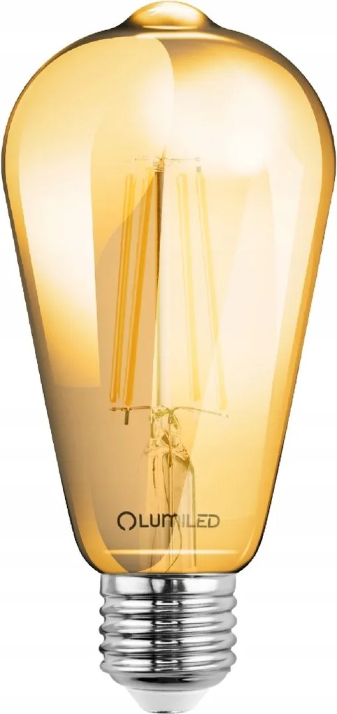 3x Led izzó E27 Edison ST64 6W Amber Filament Dekoratív Borostyán
