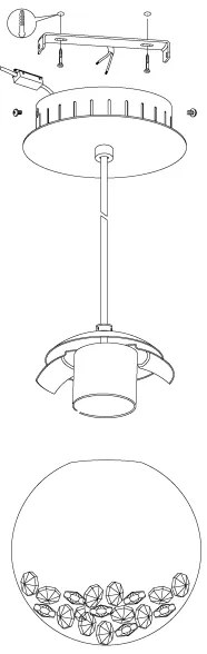 Eglo 93708 - LED függeszték MONTEFIO 1 LED/5W/230V