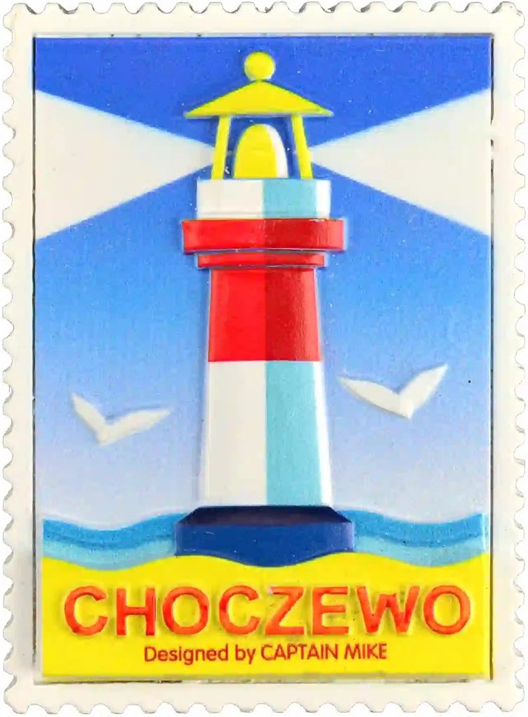 Postaláda alakú mágnes tengeri motívummal