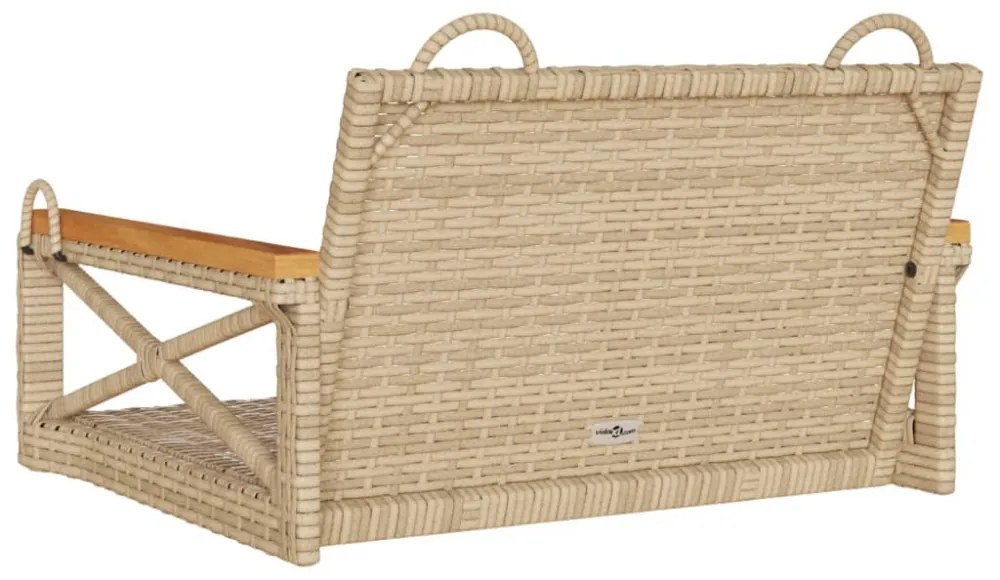 bézs polyrattan hintapad 63 x 62 x 40 cm