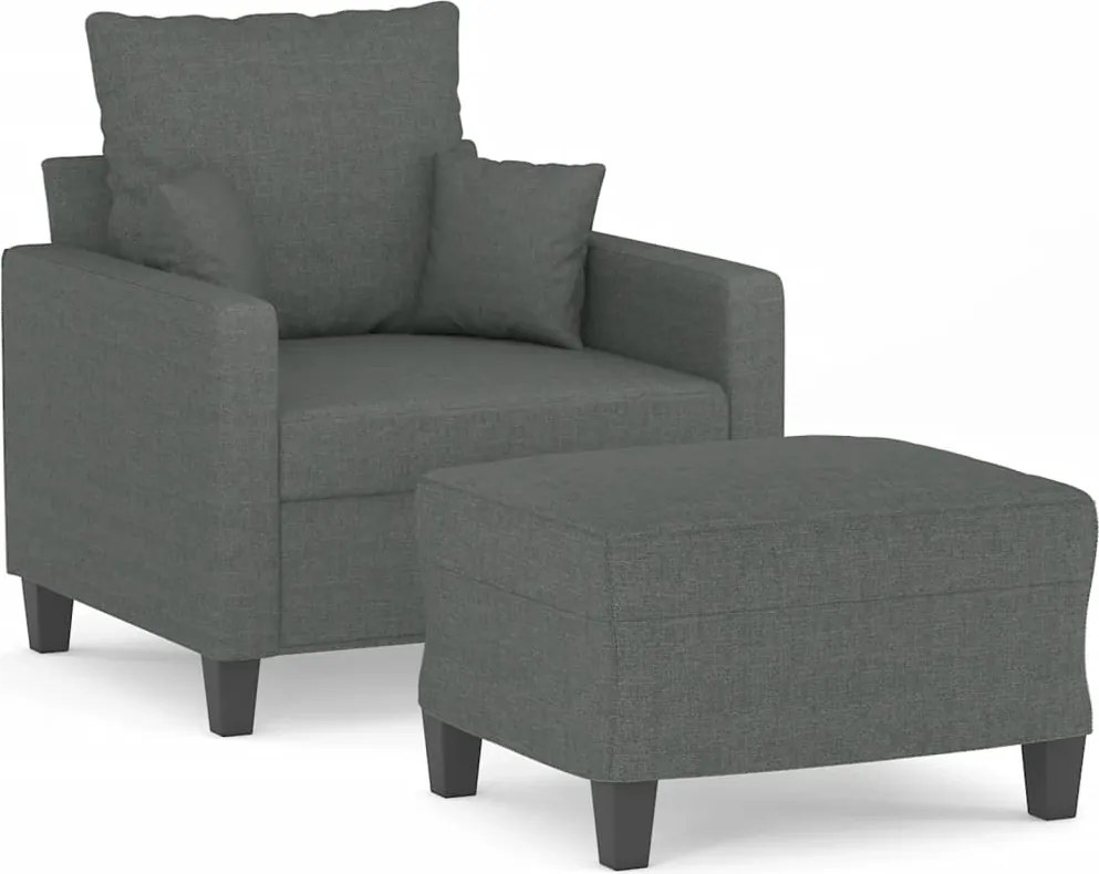 vidaXL sötétszürke szövet kanapéfotel lábtartóval 60 cm