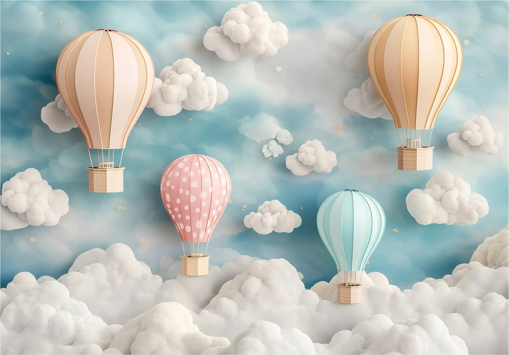 Fotótapéta Gyerekeknek Lufik Ég Felhők Tapéta Gyerekszoba 416x254