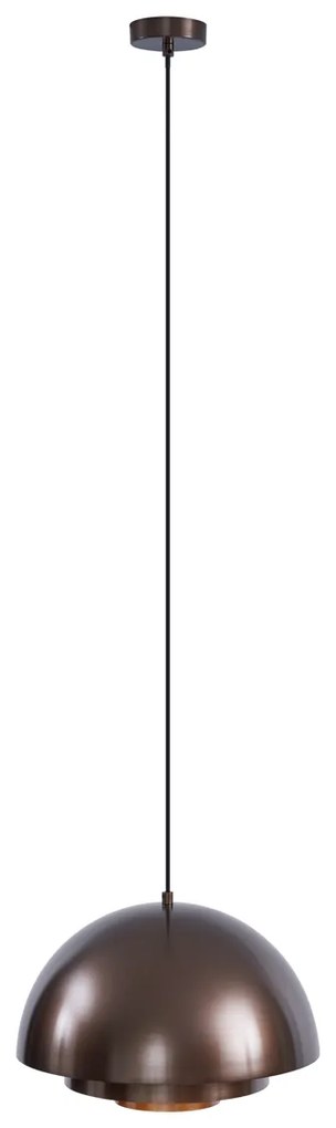 Skandináv függőlámpa sötét bronz színben, arany belsővel - Loes