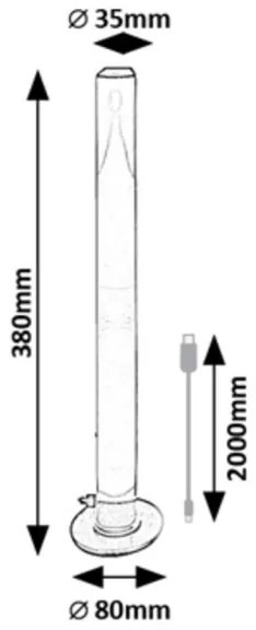 Rabalux 76014 - 2x LED RGB állítható asztali lámpa PACO LED/5W/5V