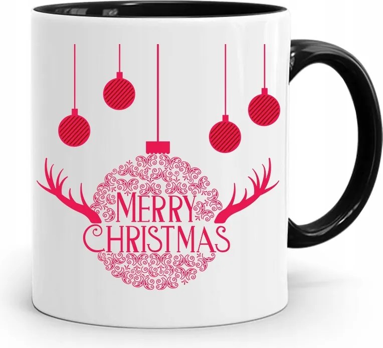 Fekete Karácsonyi Bögre Mikulásra, fényképes nyomtatással