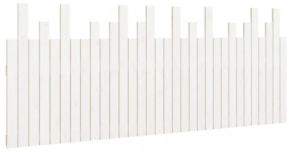 fehér tömör fenyőfa fali fejtámla 204x3x80 cm