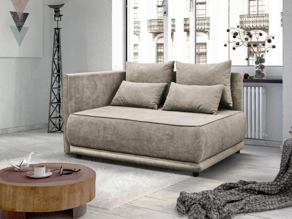 Kihúzható kanapé, bézsesszürke Taupe, balos, LIAMI