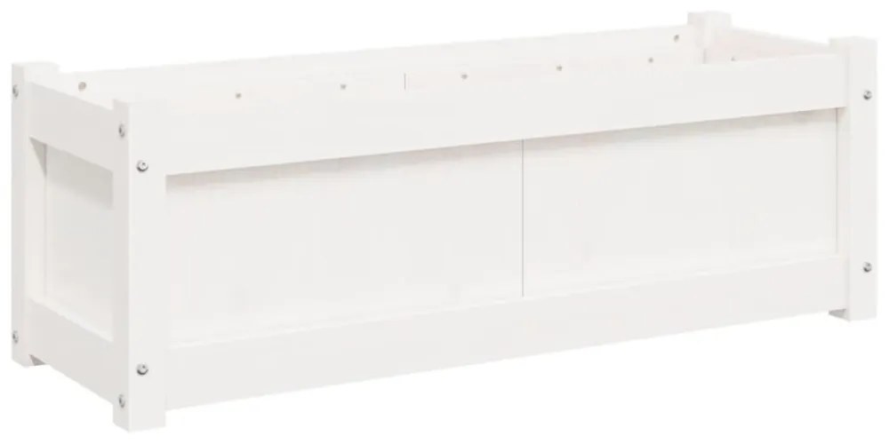 fehér tömör fenyő kerti virágláda 90x31x31 cm