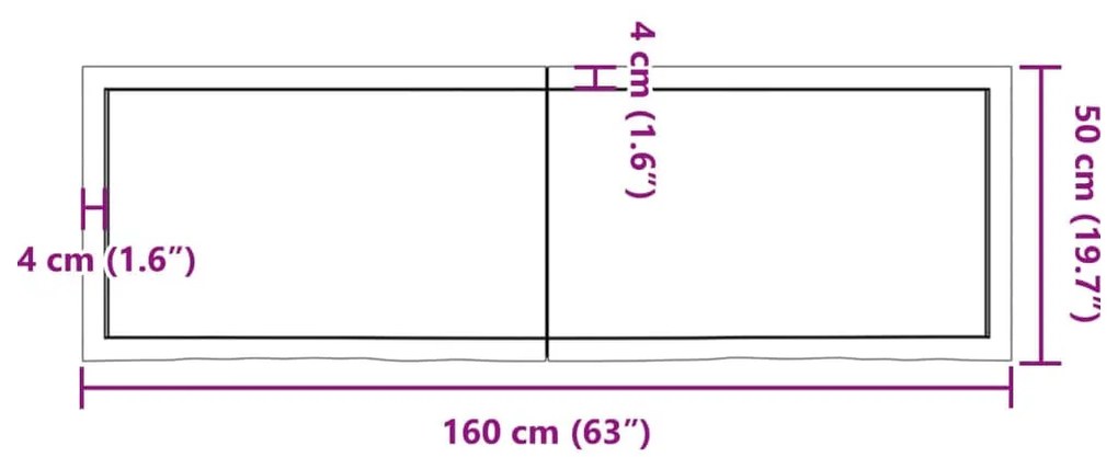 világosbarna kezelt tömör tölgyfa asztallap 160x50x(2-6) cm