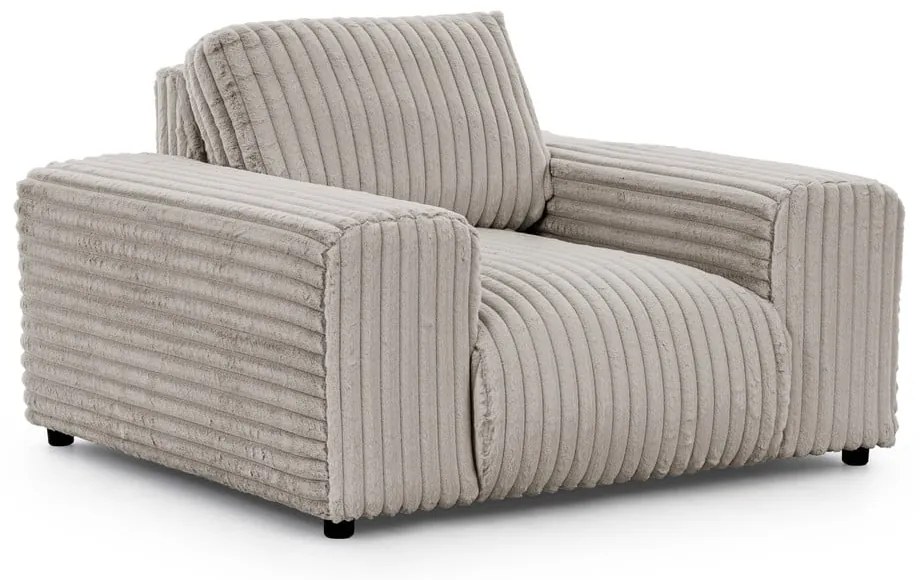 Világosszürke kordbársony fotel Justin – Ropez