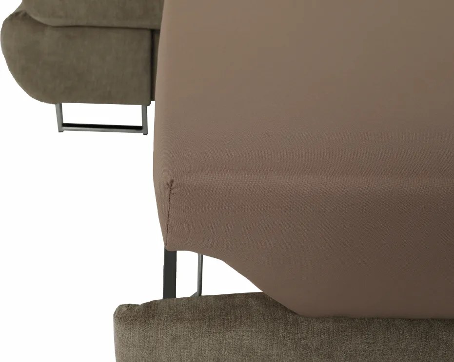 Ülőgarnitúra tárolóhellyel, világosbarna melír, szövet, jobbos, BUTON R