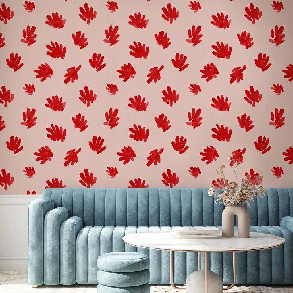 Fotótapéta - Absztrakt piros lenyomatok (147x102 cm)