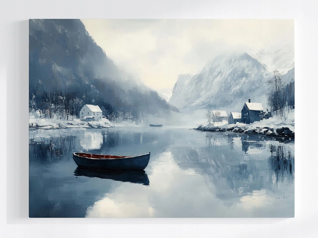 Canvas Skandinávia Norvégia Fjord Gleccser Tél 100x75