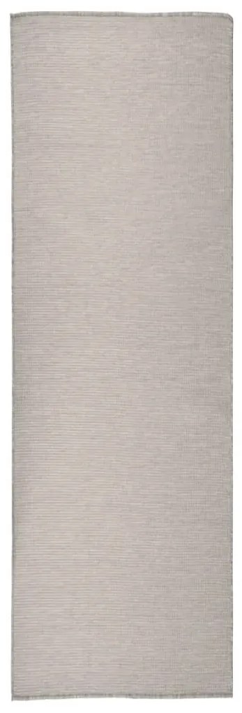 tópszínű lapos szövésű kültéri szőnyeg 80 x 250 cm