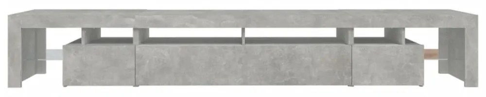 betonszürke TV-szekrény LED lámpákkal 260x36,5x40 cm