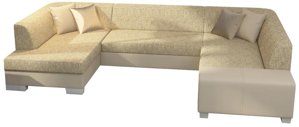 HAVANIS ágyazható U alakú ülőgarnitúra, 320x73x167/207 cm, berlin 03/soft 033 beige, balos