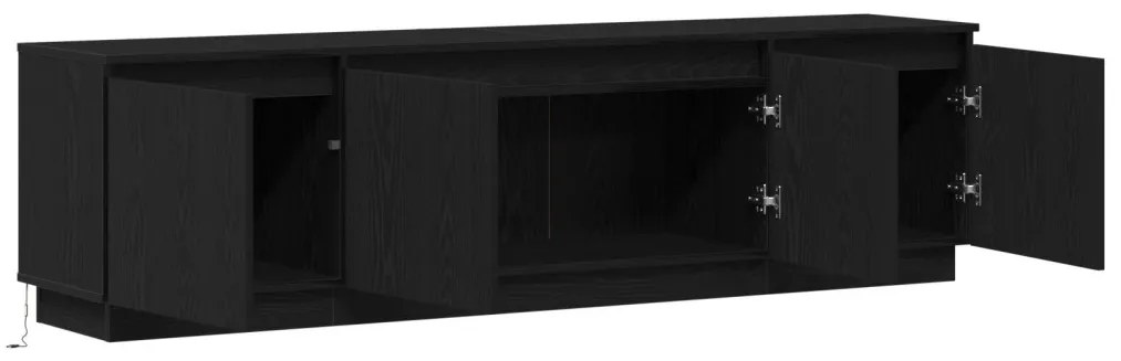 TV állvány LED-del Fekete Tölgy 180x38x49 cm Műanyag