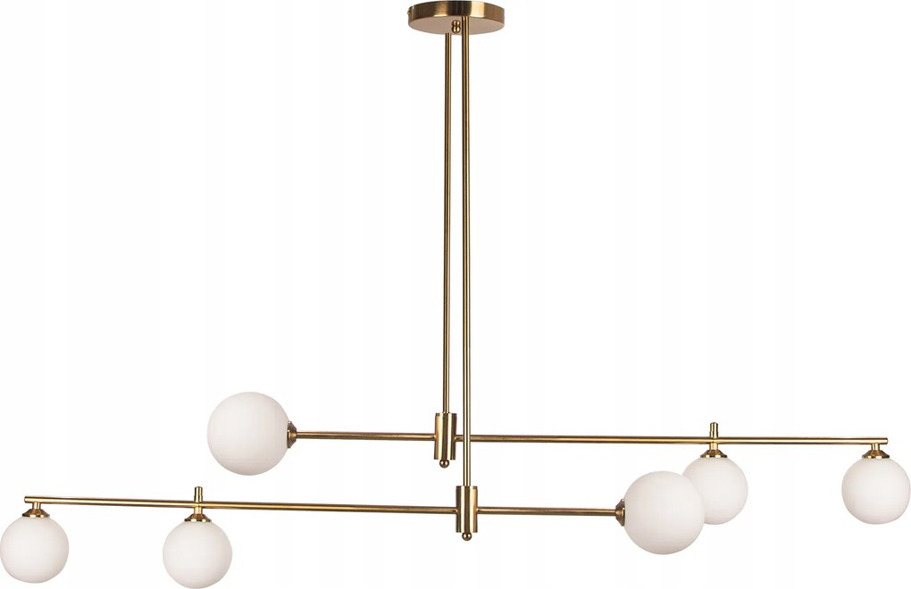 Mennyezeti Lámpa Függő Csillár Étkező Nappali Arany 6 Üveggömb