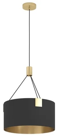 Eglo 39964 - Csillár zsinóron TORTOLA 3xE27/40W/230V fekete/arany