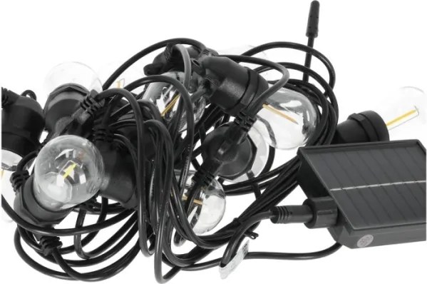 LED dimmelhető napelemes fényfüzér STARLIGHT NEO 20xE27/3,7V 2700K IP54 2400 mAh 21,5 m + távirányító