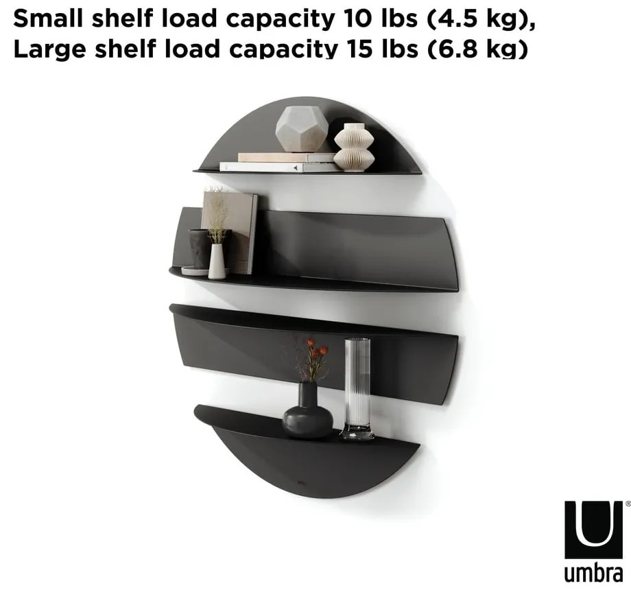 Fekete fém polc készlet 4 db-os 76 cm Solis – Umbra