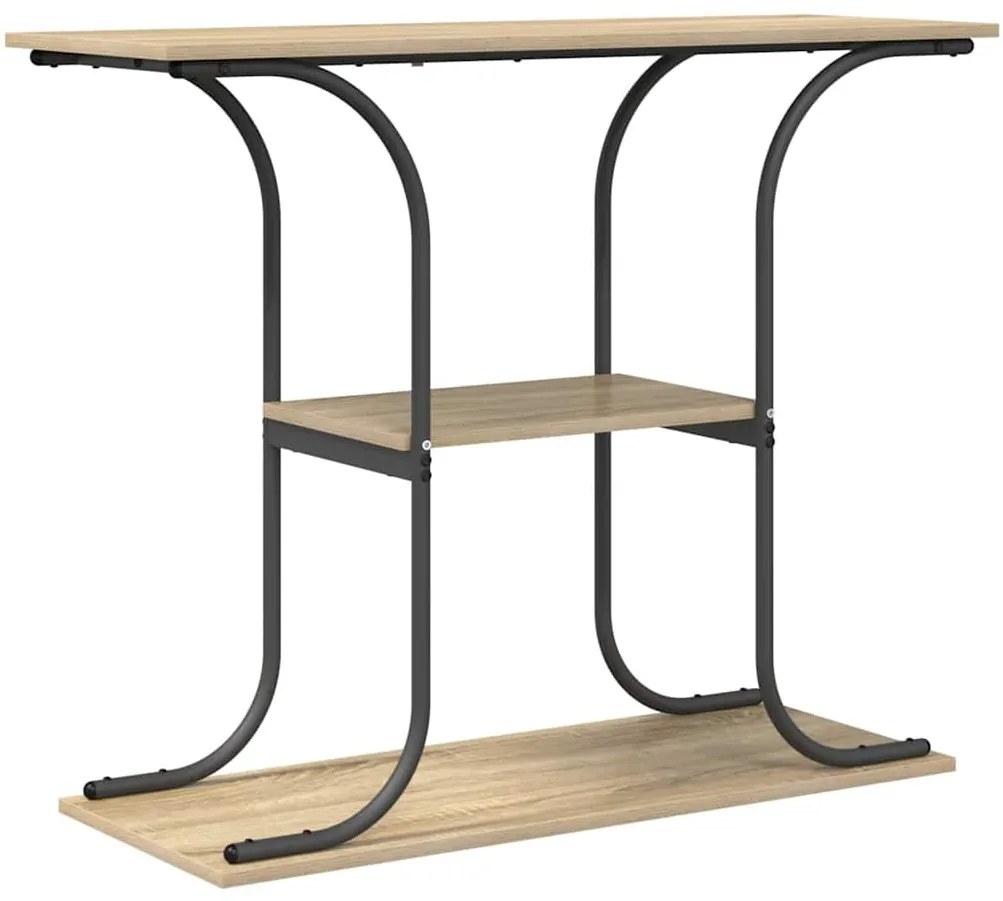 Konzolasztal polcokkal sonoma tölgy 101 x 35 x 80.5 cm Faanyag