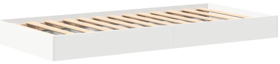 vidaXL Könyvespolcos Ágy fejtámlával Fehér 100 x 200 cm Faanyag