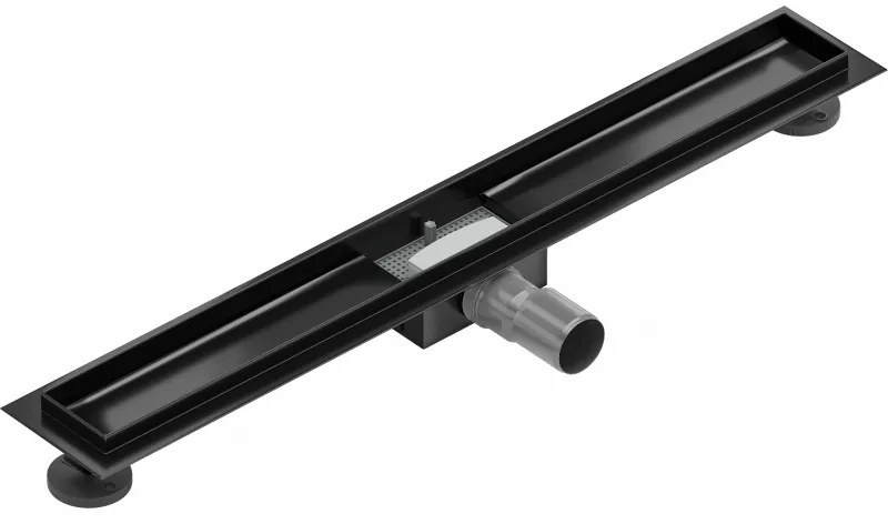 Mexen Lapos rozsdamentes zuhanytálca 70 cm - testtálca fedél nélkül, fekete, 1715070