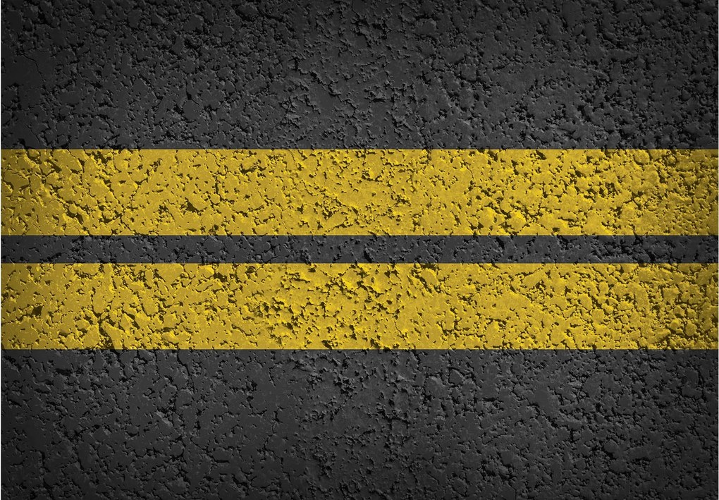 Fotótapéta Aszfalt sárga vonalak vinil textúra 254x184 +ragasztó