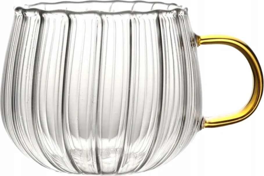 Csésze Nagy Bordázott Pohár Füllel Kávéscsésze Teához 350 ml