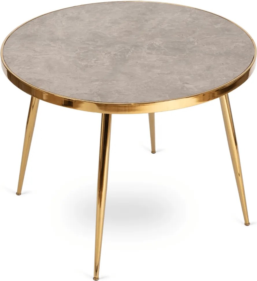 Stół TINGA 100 cm Szklany Szary márvány/Złoty