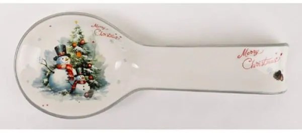 Hóemberes karácsonyi kerámia fakanáltartó